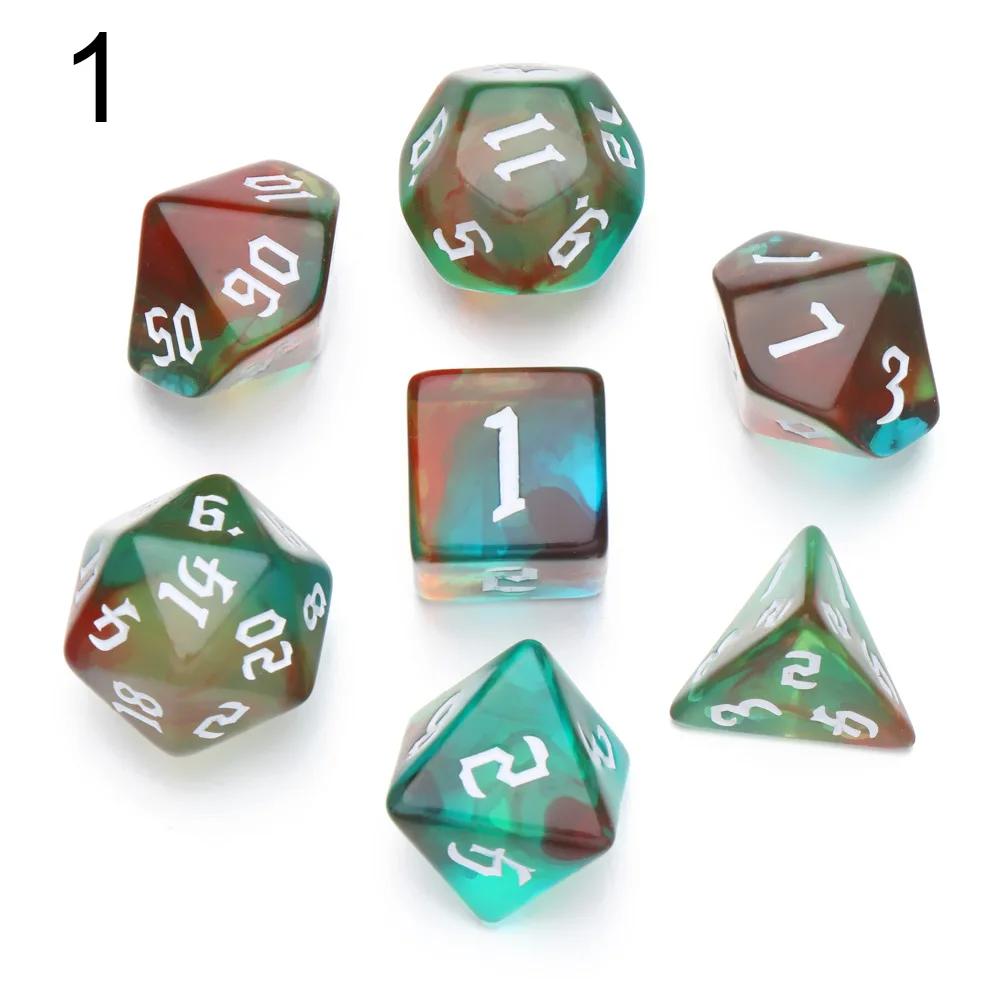 7Pcs/Set Polyhedral Dice Set Game Dice For Trpg Dnd Accessories Polyhedral Dice For Board Card Game Math Games