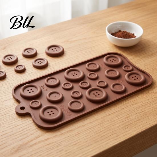 Cookie Decorating Molds 19-Hole Silicone Button Molds, Three Sizes DIY Cake Tray, Handmade Candy Flexible Easy Release Baking Gadgets for Chocolate