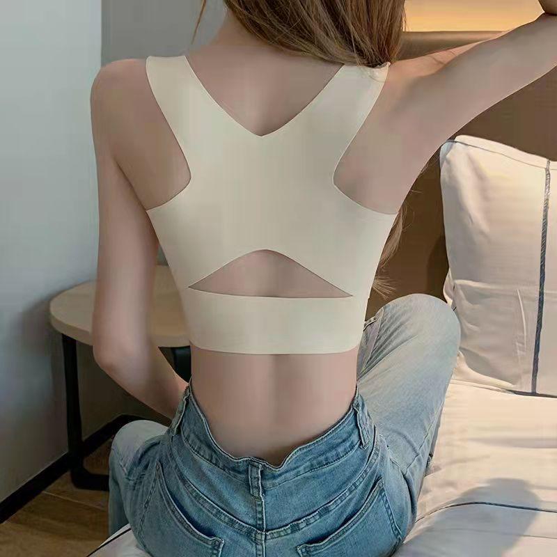 Sports Underwear Women's Correction Hunchback Shapewear No Steel Ring Fitness Bra Gather and Close Breasts Seamless Bra Cross Strap Vest Yoga Tank Top