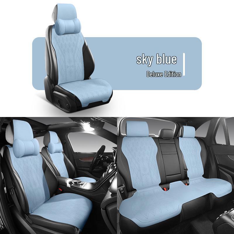 Universal Suede Car Seat Cushion for Four Seasons - Fit for Corolla, Bora, Lavida (Five-Seat, Half-Wrap Style)