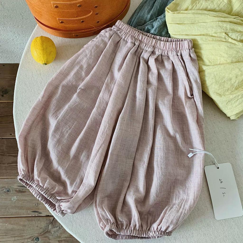 Kids Summer Lightweight Loose Anti Mosquito Solid Bloomer Pants for Boys and Girls