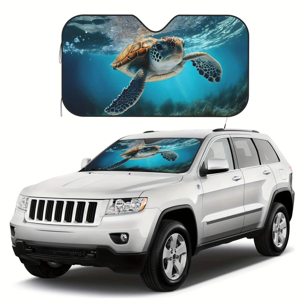 Universal Front Windshield Aluminum Foil Sunshade - Easy Installation & Storage