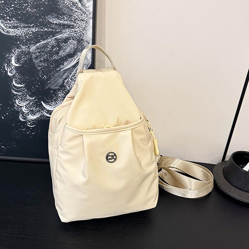 New fashionable women's washed cloth backpack, light and simple breast bag, versatile travel large-capacity commuter bag