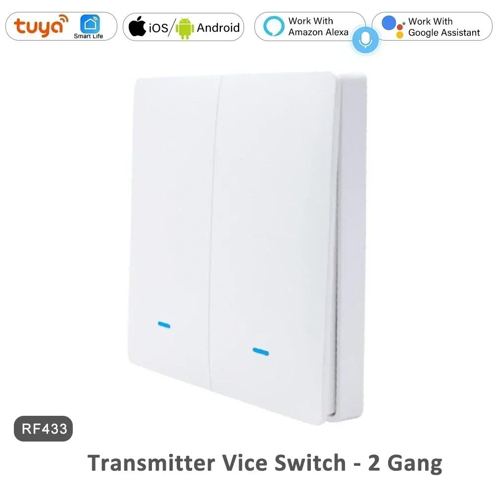 

2 3 Way RF 433 Remote Tuya WiFi Smart Control Wall Light Switch Push Button UK EU KR Standard Smart Life Alexa Home 1 2 3 Gang White