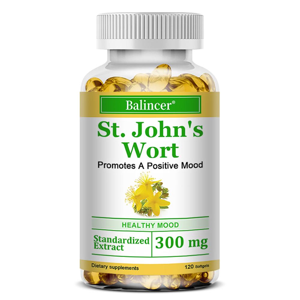St. John S Wort Extract 300 Mg Dietary Supplement, 120 Herbal Extracts Softgels Per Bottle 120 Capsules