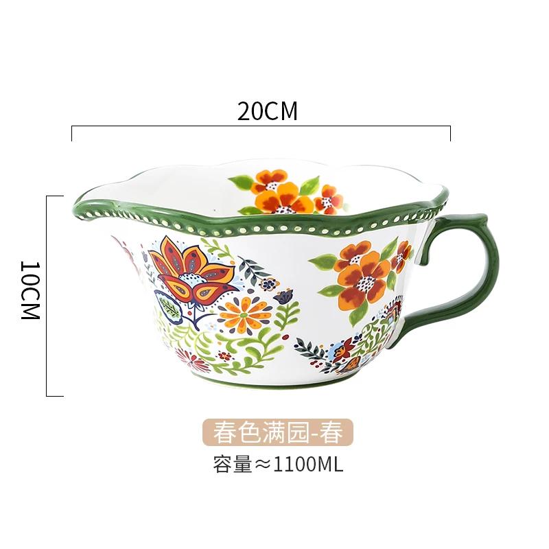 Керамическая миска для взбивания яиц с носиком, чашка для слива, большая кастрюля для наливания, креативная миска для крема и салата, миски для смешивания, специальная миска для выпечки