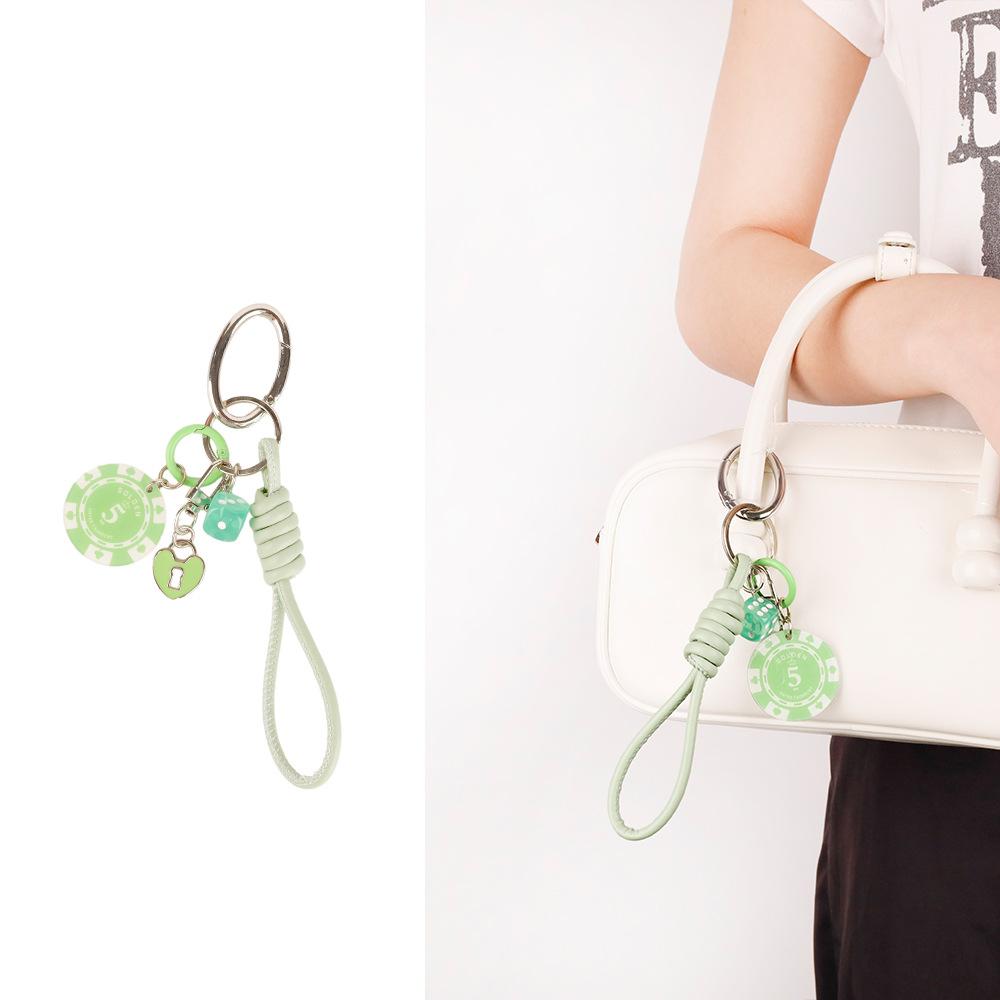 Heißverkauf geflochtene Seil Handy-Kettenbeutel Anhänger PU Texas Chip Sieb Schlüsselanhänger Charme Fabrik Direktverkauf