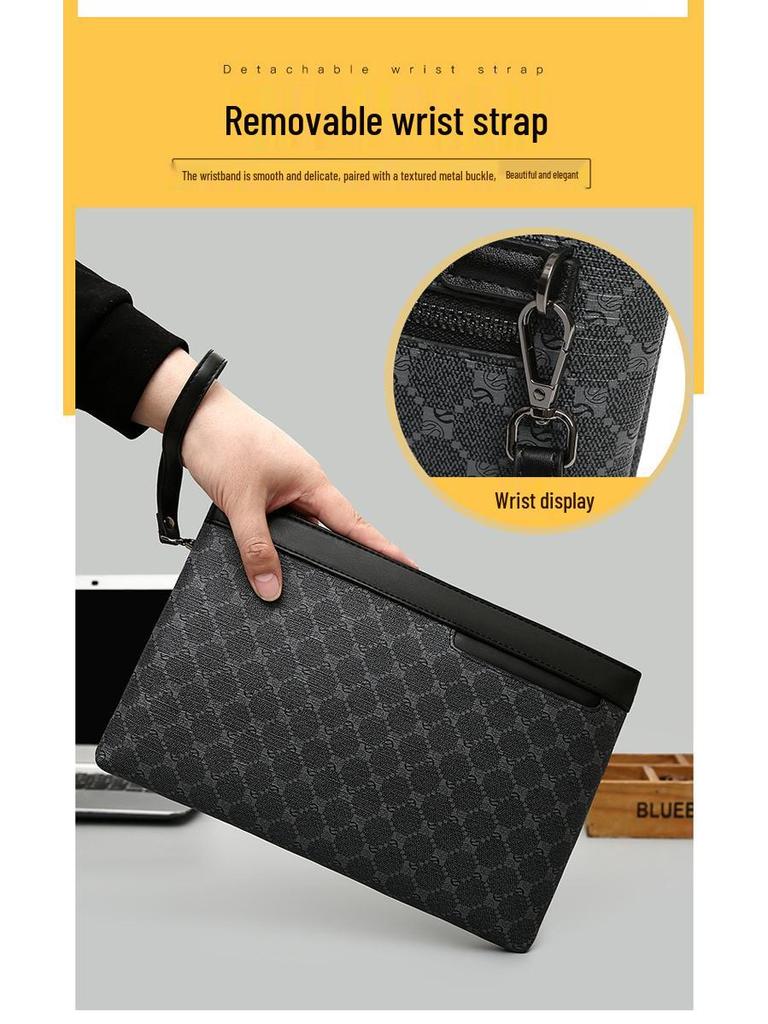 Men's Large Capacity PU Leather Business Clutch Bag