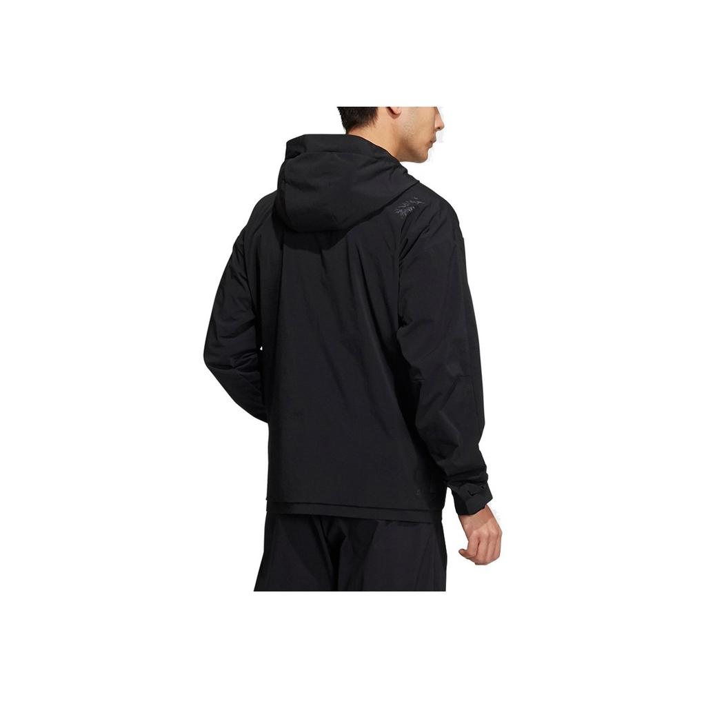 Adidas Sports Logo Casual Hooded Jacket Men Outerwear Black H39259