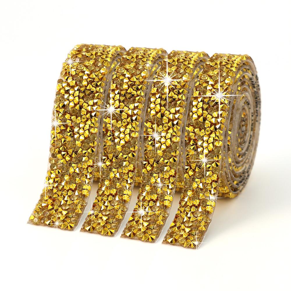 Drill Sticker Resin Drill Belt Diy Jewelry Adhesive Flash Drill Sticker Drill Clothing Accessories Decorative Strip Hot Drill Self-Adhesive Strip