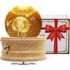 3D Crystal Ball Music Box with Projection LED Light and Rotating Wooden Base, Gift for Birthday, New Year, Valentine's Day, Music Boxes for Women Mom