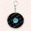 Aesthetic Indie Red Record Music Keychains for Women Accessories Bag Retro Vinyl Label Player Key Chain Fans Gifts Keyrings