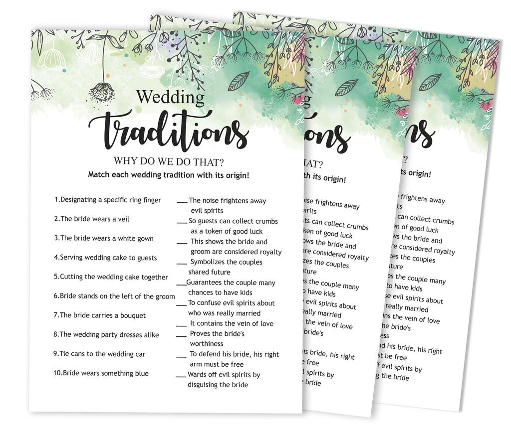 Inkdotpot Bridal Wedding Shower Bachelorette Party Bulk Blank Square Fill In Gift Ideas 50A  Greenery
