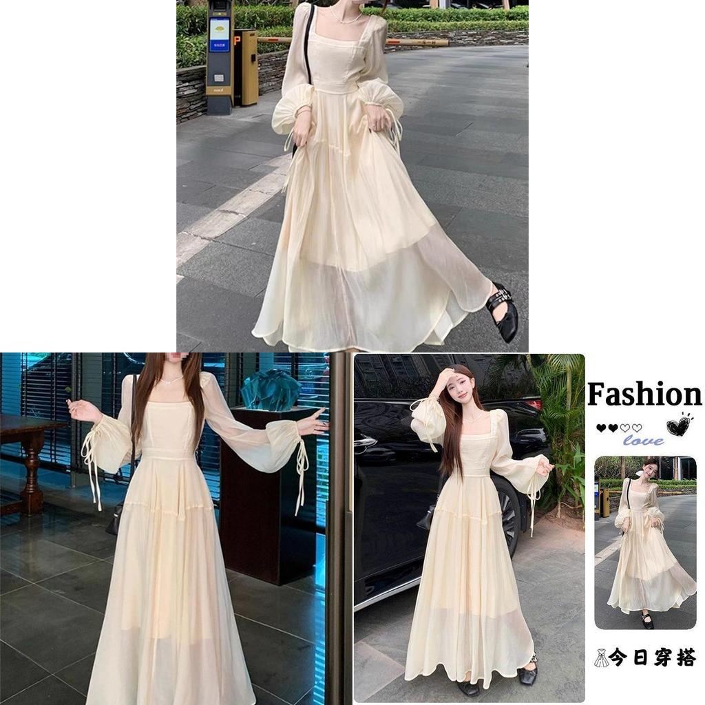 Minimalist Spring Korean Style Long Sleeve Dress With Mandarin Collar For Casual Wear
