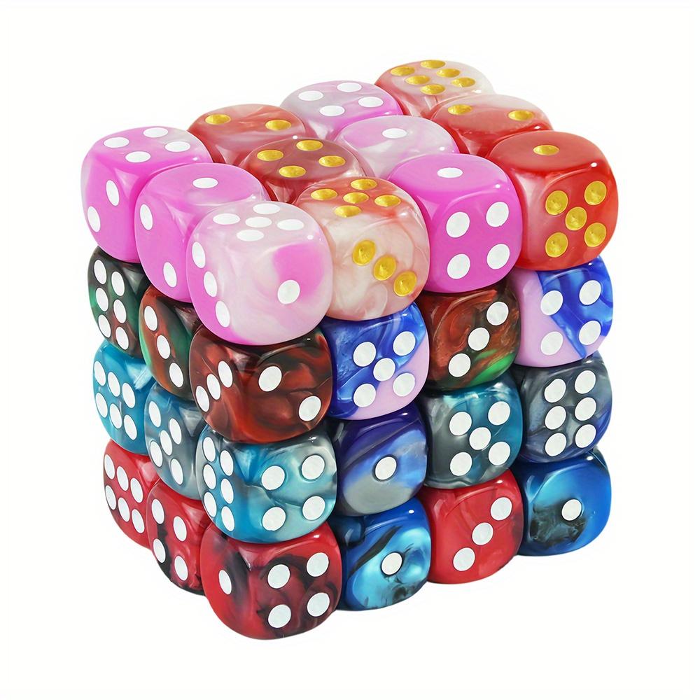 12mm D6 Acrylic Dices Mini 6-sided Two Color Cube Round Corner Game Dice for Club Party DND RPG Board Game Bar Table Accessories