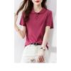 Summer New Fashion Korean Version Slimming Casual Versatile Temperament Polo Collar Short Sleeved T-shirt for Women