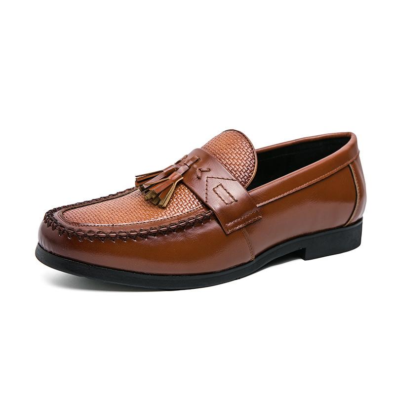 

2025 Large Size Men s One-Pedal Loafers Size 38-48 Sleeve Men s Casual British Beanie Shoes 48 коричневий