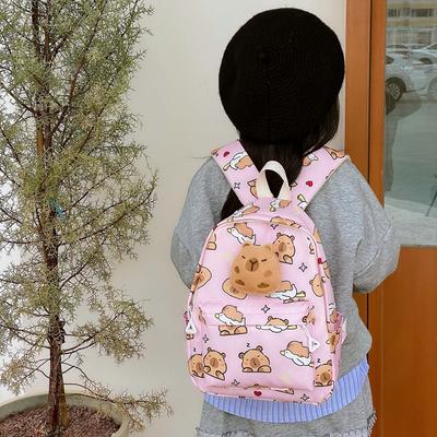School Bag New Bag Kapibara Cute Cartoon Backpack Boys and Girls Casual Trend Small School Bag