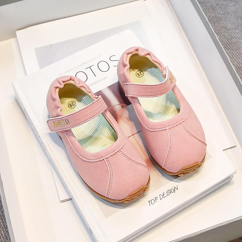 Girls Flat Shoes Candy Color Sweet Kids Loafers Non-slip Soft Sole 2025 New Children Princess Shoes Hook&loop Ins Trendy Cute