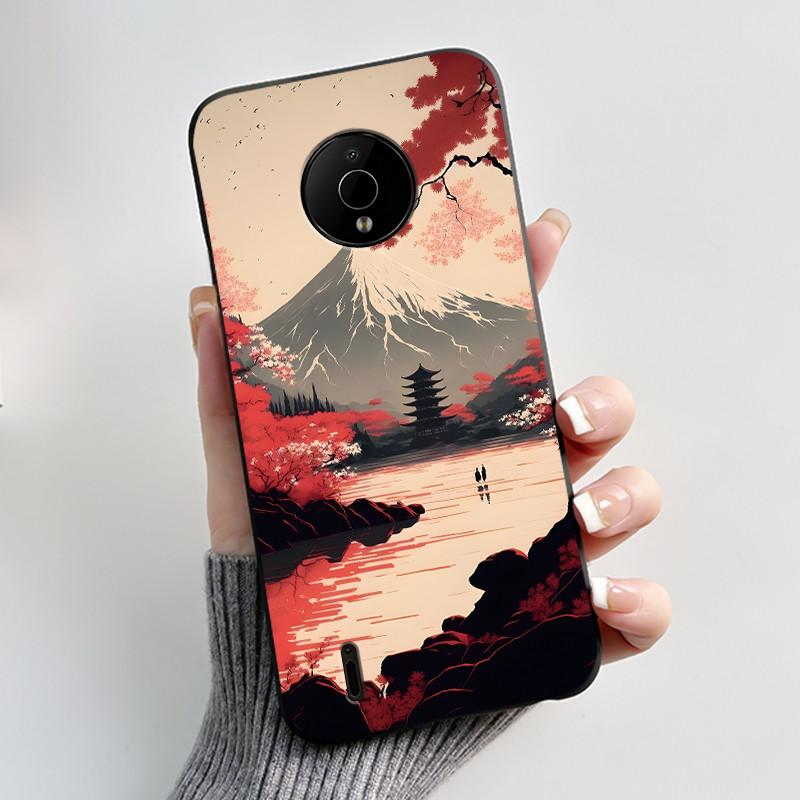 For Nokia C200 C100 Case Cute Love Rabbit Funny Cartoon Black Soft Silicone Protective Cover For NokiaC200 NokiaC100 Phone Case