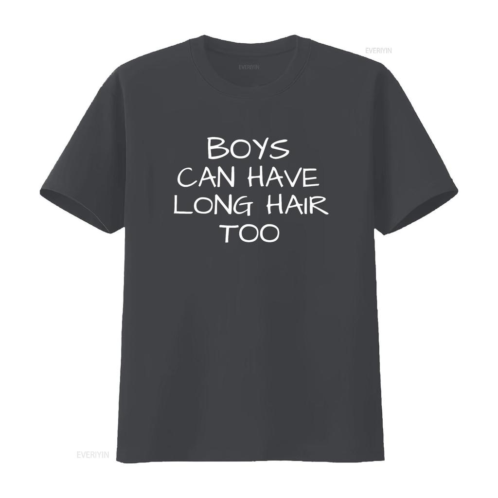 Boys Can Have Long Hair Too Kids Mens T Shirt vintage Washed homme fashion Comfortable graphic Versatile Breathable Stylish