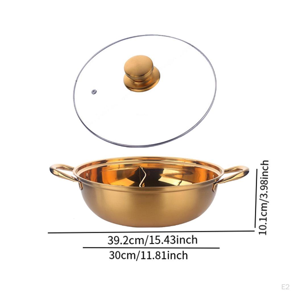 Divided Pot Double Ear Soup Easy To Clean Flavor Hotpot Chinese Shabu for