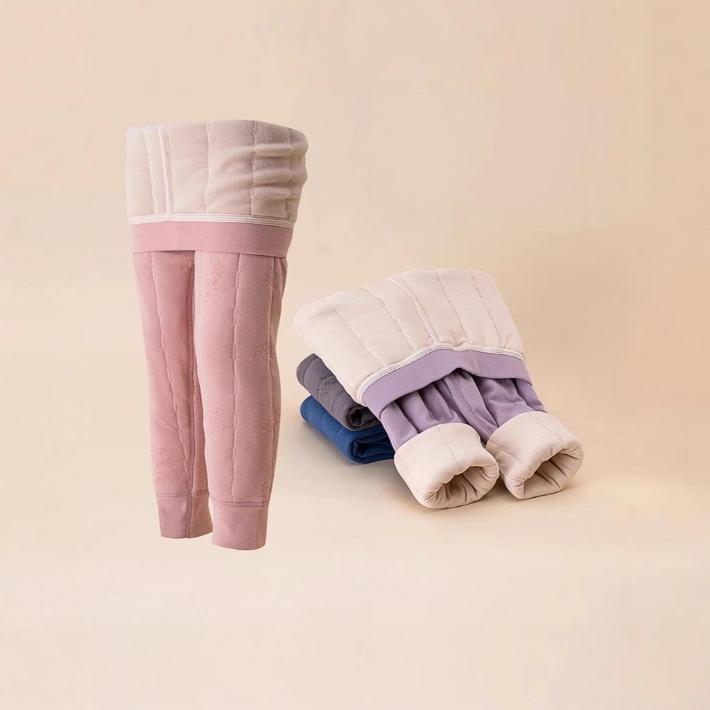 Teplé Zesílené Chlapecké a Dívčí Silné Bavlněné Kalhoty Zimní Plus Sametové Dětské Kalhoty s Vysokým Pasem Legíny Bavlněné Polstrované Kalhoty