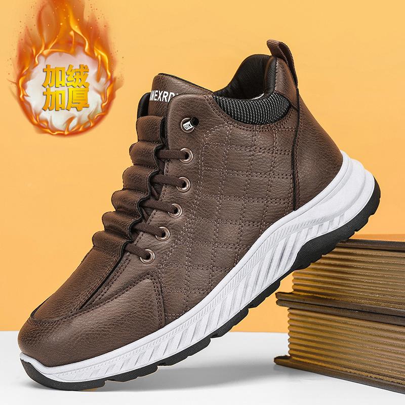 Outdoor Winter neue Herren Baumwollschuhe warme Freizeitschuhe High-Top dicksohlige verschleißfeste rutschfeste Schneestiefel Samt Herrenschuhe