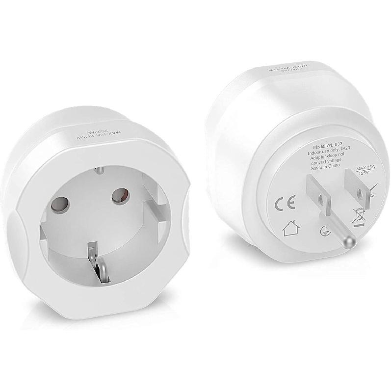 1 Pack an to US Plug Adapter, EU to US Adapter, to Travel Co