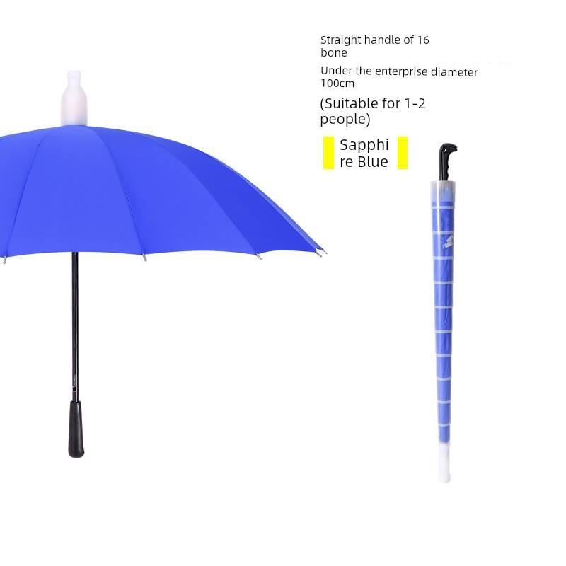 Waterproof Umbrella for Men and Women, Double Automatic Large Car-Mounted 16-Rib Long Handle Umbrella, Oversized Black Umbrella for Men and Women