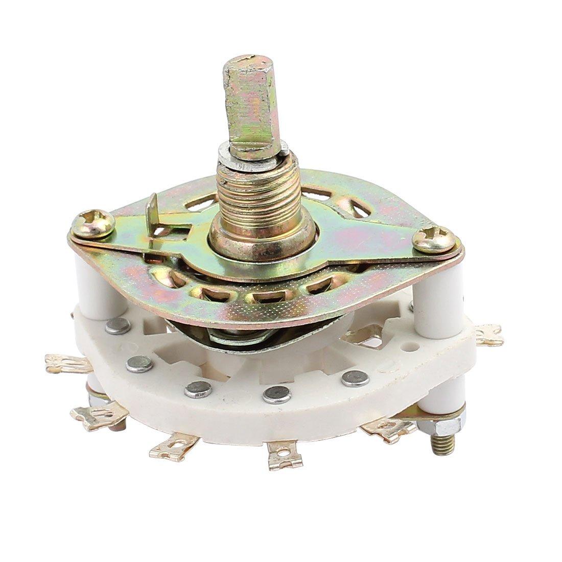 

uxcell T110 Rotary Selector Switch, 1 Pole, 10 Position, 0.2 inch (6 mm) Diameter, 11 Terminals