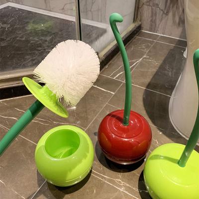 Toilettenbürsten-Set mit Basis Kirschform Ergonomischer Rutschfester Griff Leuchtende Farbe Badezimmerreinigungsbürste