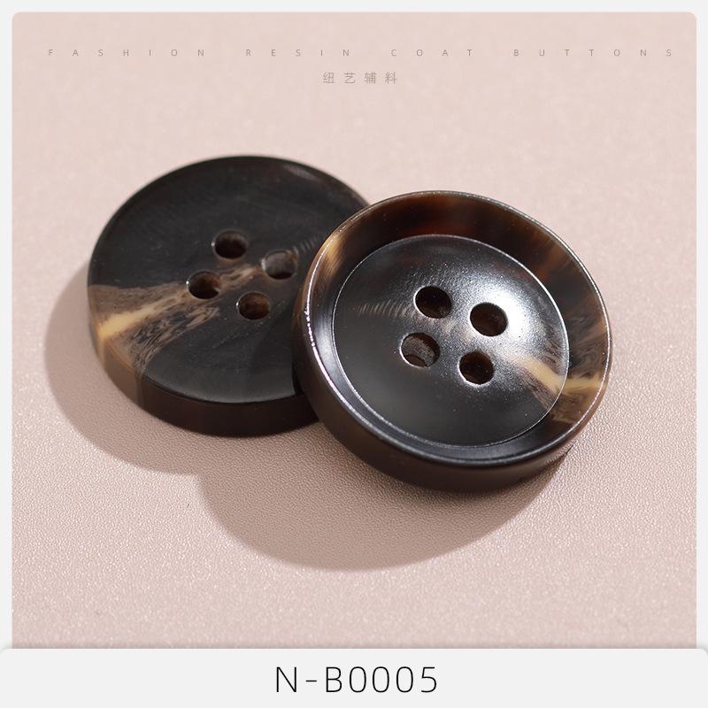 10Pcs Button Button Trench Coat Women'S Resin Black Button High-End Men'S Suit Clothes Coat Accessories Daquan Cardigan Suit