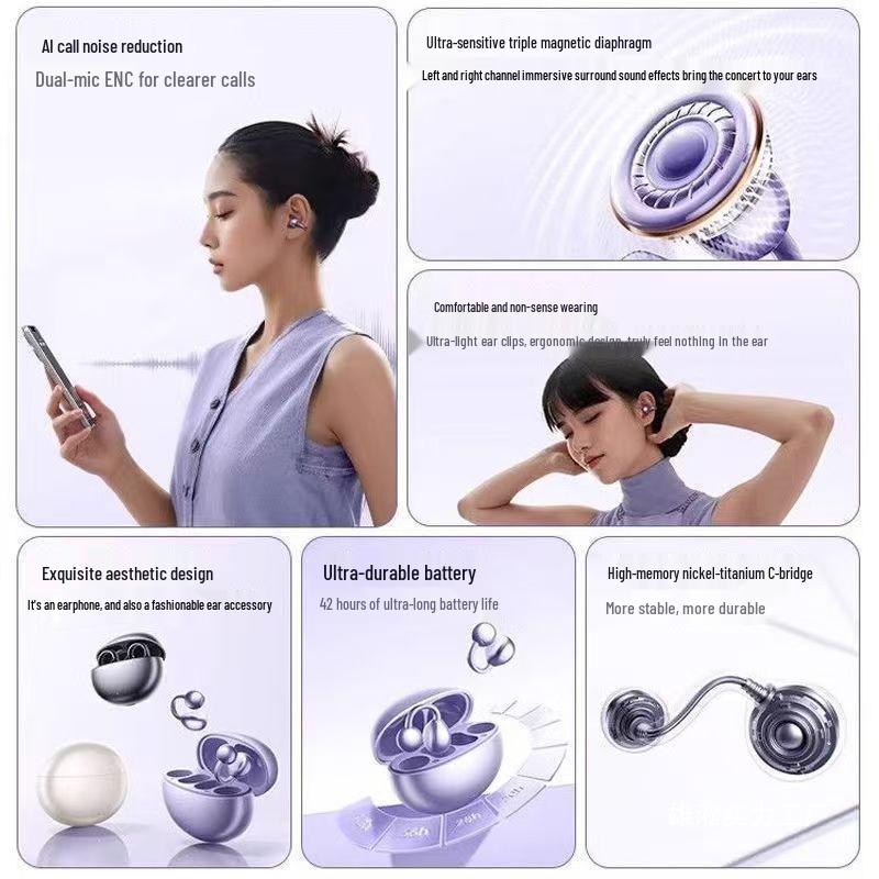 2025 Wireless Open-Ear Air Conduction Bluetooth Headphones for Huawei/Apple with Ultra-Long Battery Life and Sports Compatibility