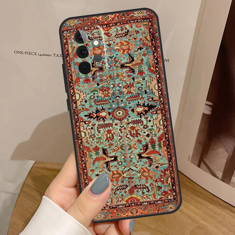 Persian Carpet Floral Pattern Case For Samsung Galaxy A55 A35 A15 A54 A34 A14 A33 A53 A13 A23 A17 A06 A16 A56 A36 A32 A52