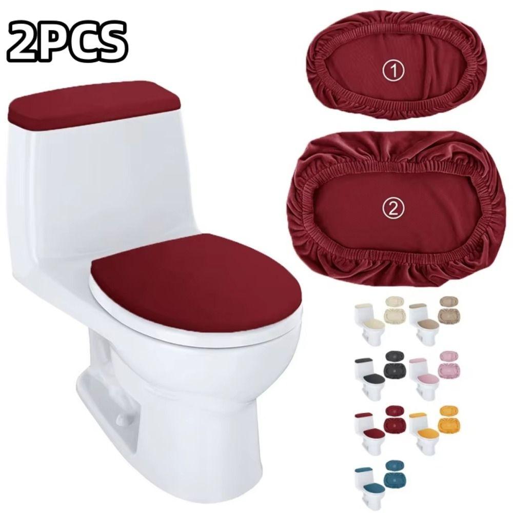 2Pcs/Set Thickened Toilet Seat Cover Soft Touch Tank Lid Cover Toilet Lid Cover Protective Sleeves