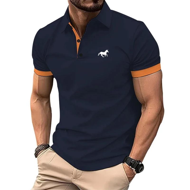 Men's Golf Shirt Polo Shirt Casual Sports Polo Collar Short Sleeve Fashion Color Block Patchwork Summer Regular Fit Golf Shirt