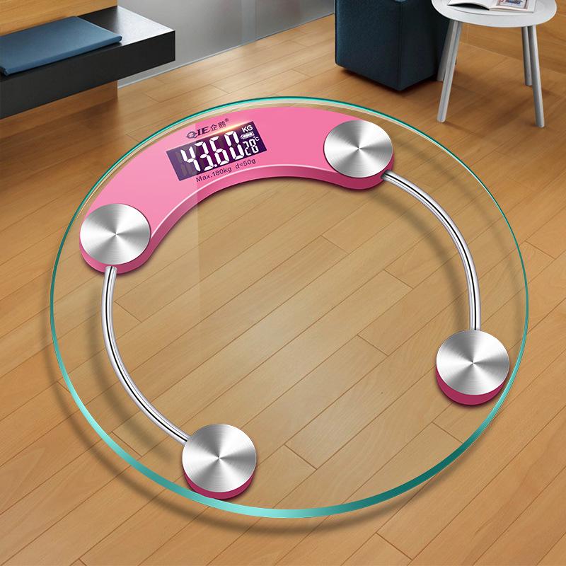 Baolan Round Smart Glass Body Scale - Electronic Health Weight Scale for Adults