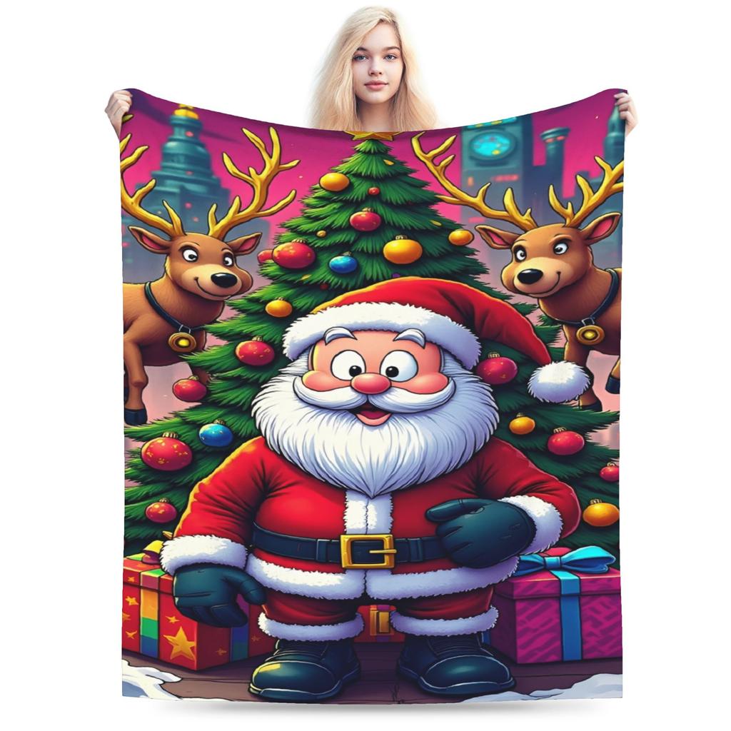 Christmas Eve Blanket Travel Flannel Throw Blanket For Couch Chair Warm Soft Custom Quality Bedspread Gift Idea