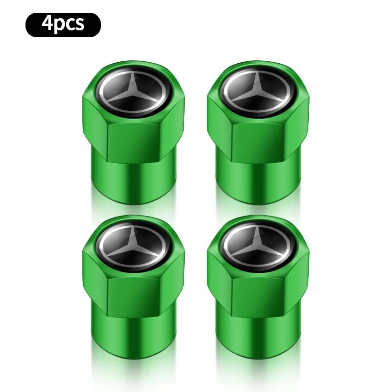 4Pcs Styling Wheel Tire Valve Air Stem Cap Duust Covers For Mercedes Benz W206 Class C200L CLA GLA W203 W220 W213 W211 W212 W201
