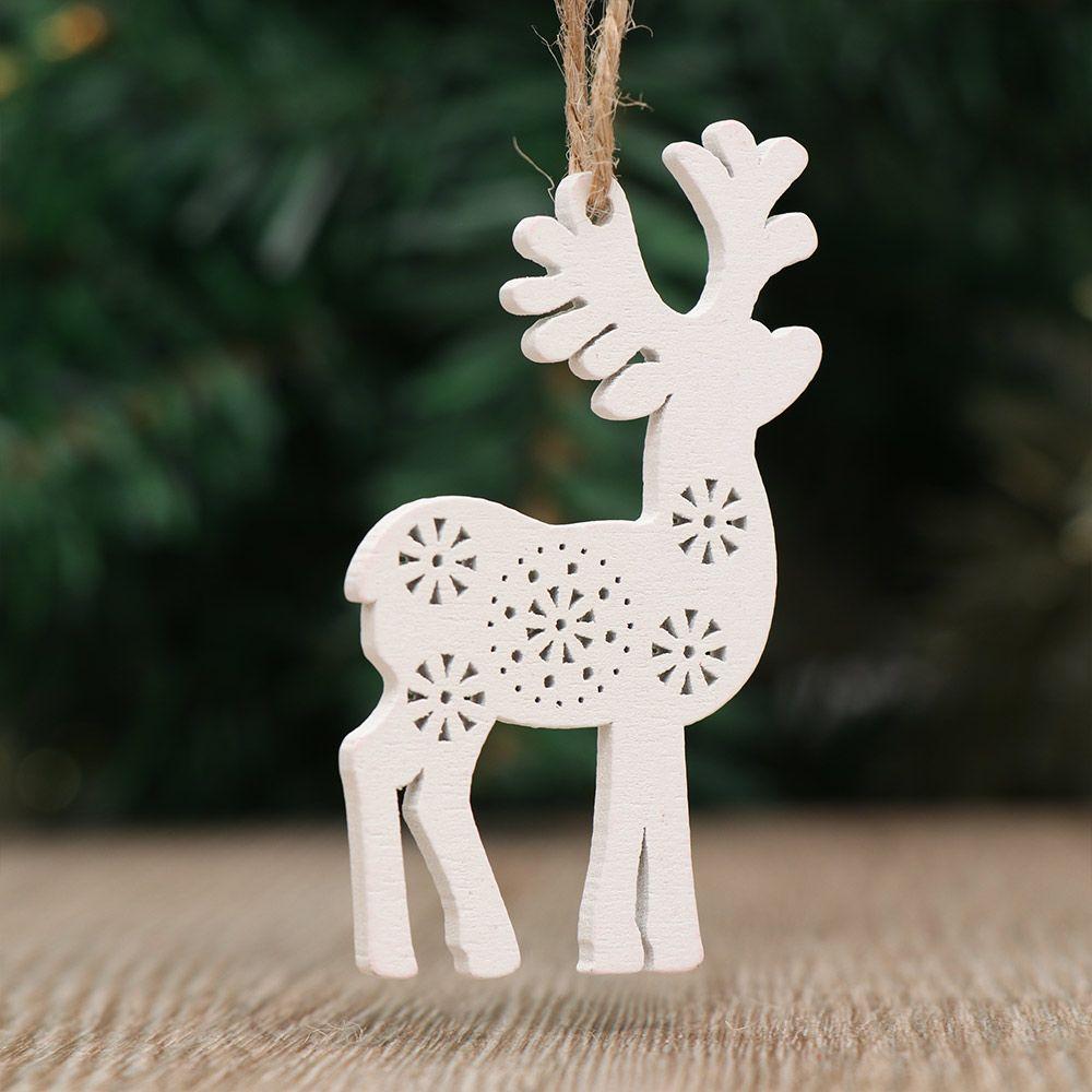 Home Decor DIY Gifts Xmas Hanging Wooden Ornaments  Christmas Tree Decoration Santa/Elk/Angel