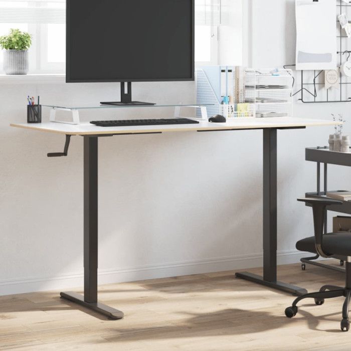 VidaXL Cadre de Bureau Debout, Support de Bureau, Cadre de Table d'Ordinateur Salon Chambre, Moderne, Noir 4005341