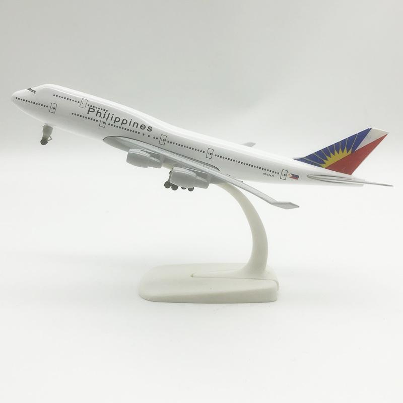 B747 Philippines Airlines 20CM 1:400 Diecast Plane Model With Base Landing Gears Alloy Aircraft Decoration Collection