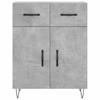 Vidaxl Witrynka, Szarość Betonu 69,5X34X180 Cm Materiał Drewnopochodny