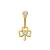 14G Curved Belly Clicker Stainless Steel Butterfly Heart Dangled Crystal CZs Belly Button Rings for Women Navel Clicker Ring