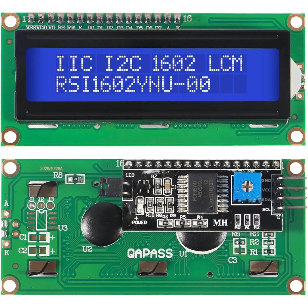 2PCS LCD1602 I2C Module Blue / Green Screen 16x2 Character LCD Display 5V with IIC I2C Serial Interface Adapter for Arduino