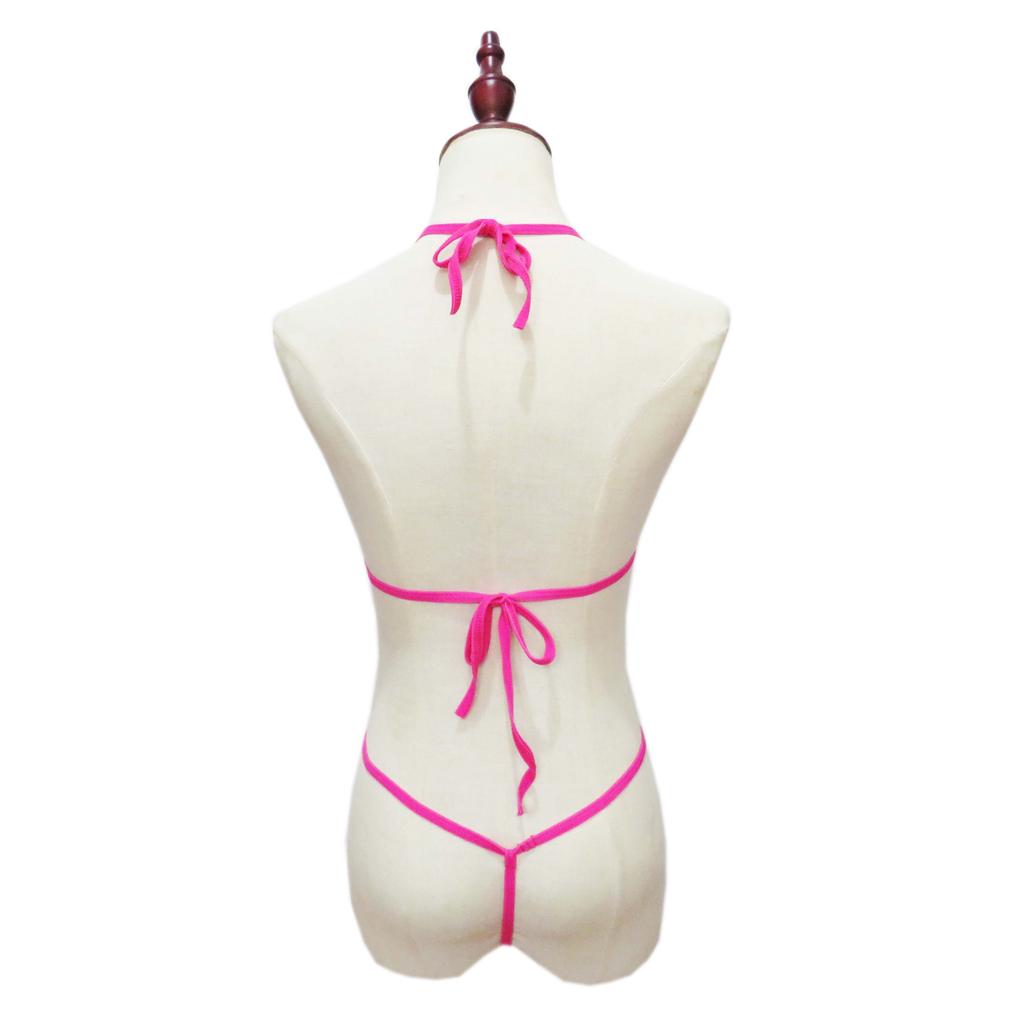 Sexy Lingerie 2 Piece Halter Neck Bikini Women's underwear Set Mini Bikini Open Micro Bra Top Briefs Panties For Women