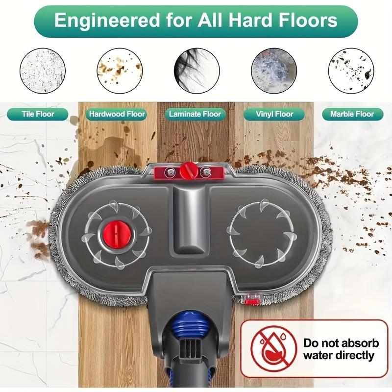 Dyson V7, V8, V10, V11, V15 Elektrikli Süpürge İçin Paspas Aparatı, Aksesuarlar, Çıkarılabilir Su Tankı ve 8 Yıkanabilir Paspas Pedi Olan Elektrikli Paspas Aparatı