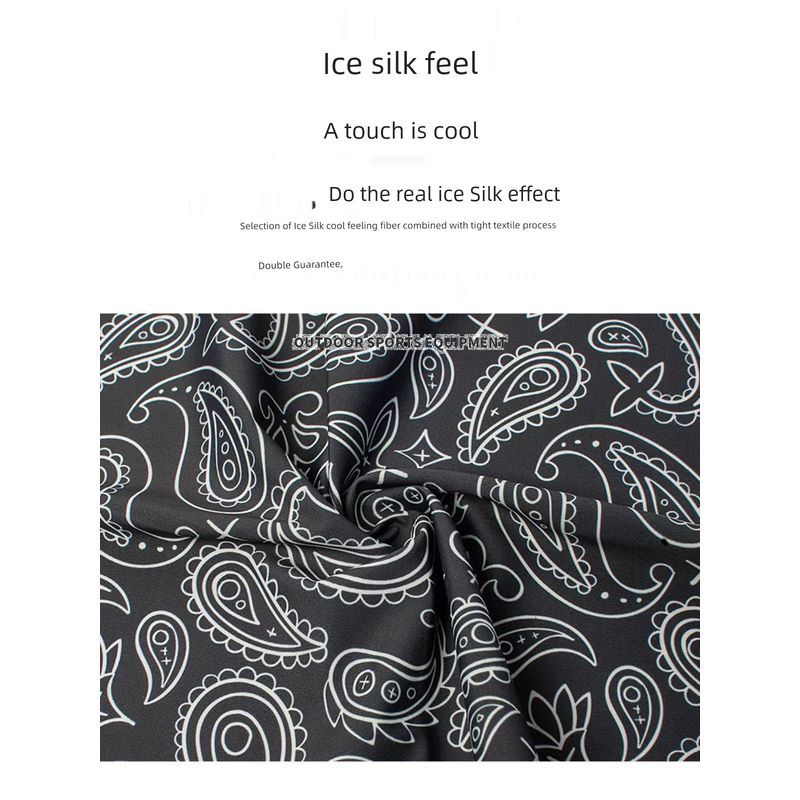 In Stock Hip Hop Sunscreen Scarf Motorcycle Riding Face Towel Men and Women Street Paisley Paisley Ice Silk Scarf Mask