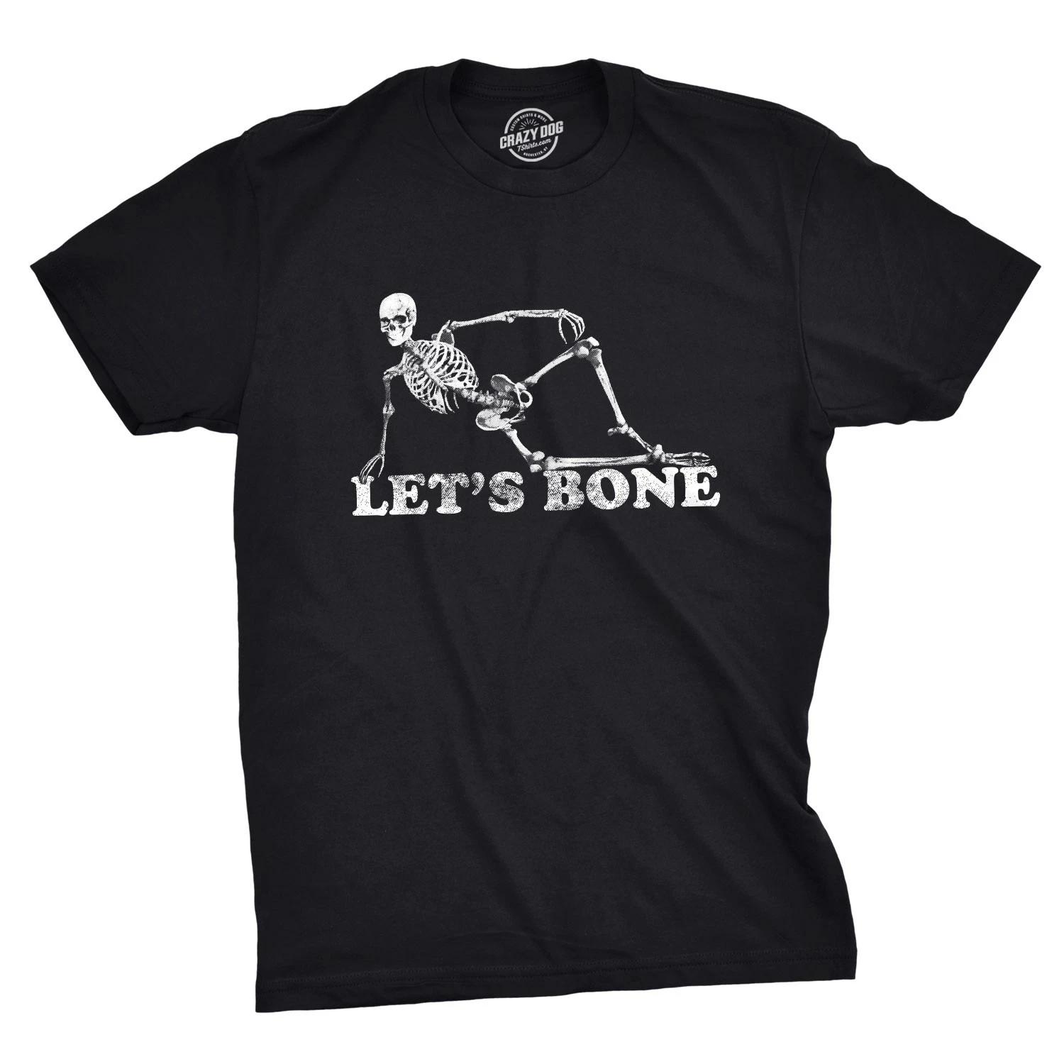 Mens Lets Bone T Shirt Funny Halloween Skeleton Tee Costume Ideas S